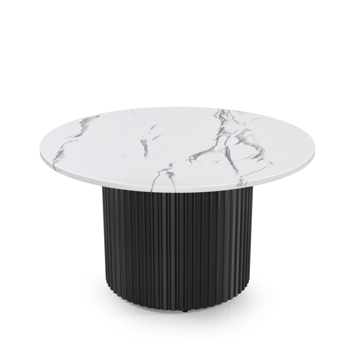Coffee Table Set of 3 with Faux Marble Top and Metal Legs