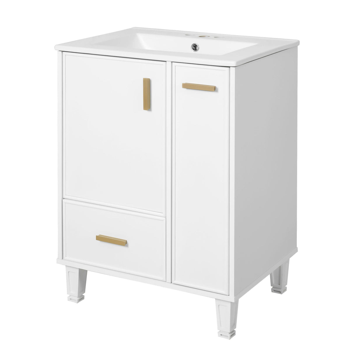 Bathroom Vanity With Sink, Deep Drawer, Door Shelf, 2 Tier Basket - Best Buy Furniture