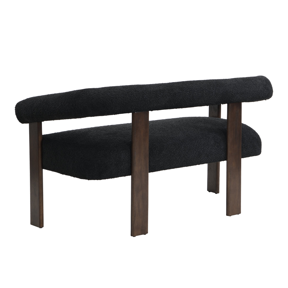 Round Armrest Loveseat (Black + Brown)