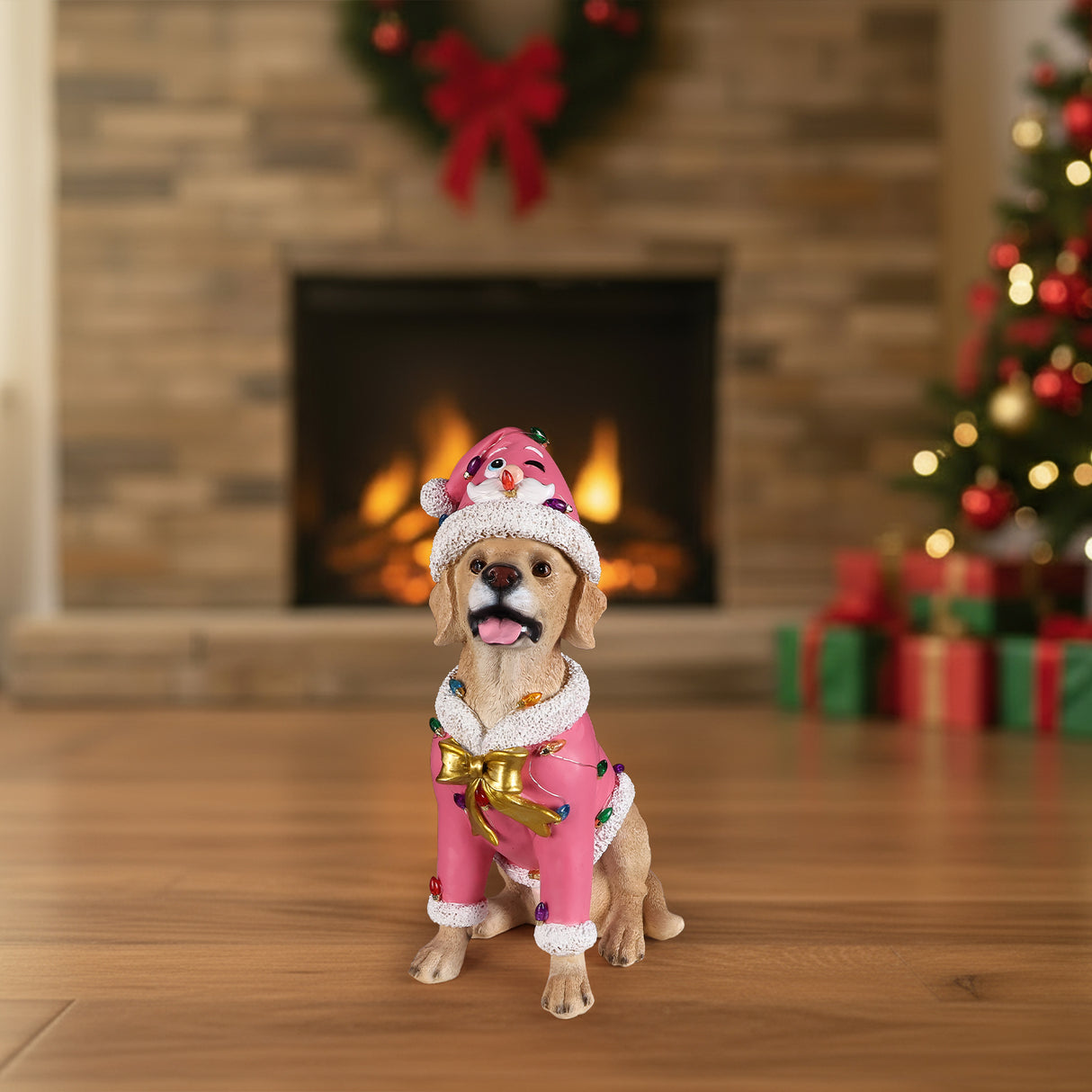 Christmas Labrador Retriever Statue