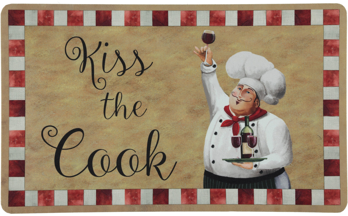 2-Pack Premium Comfort Kitchen Mats (Kiss the Cook)