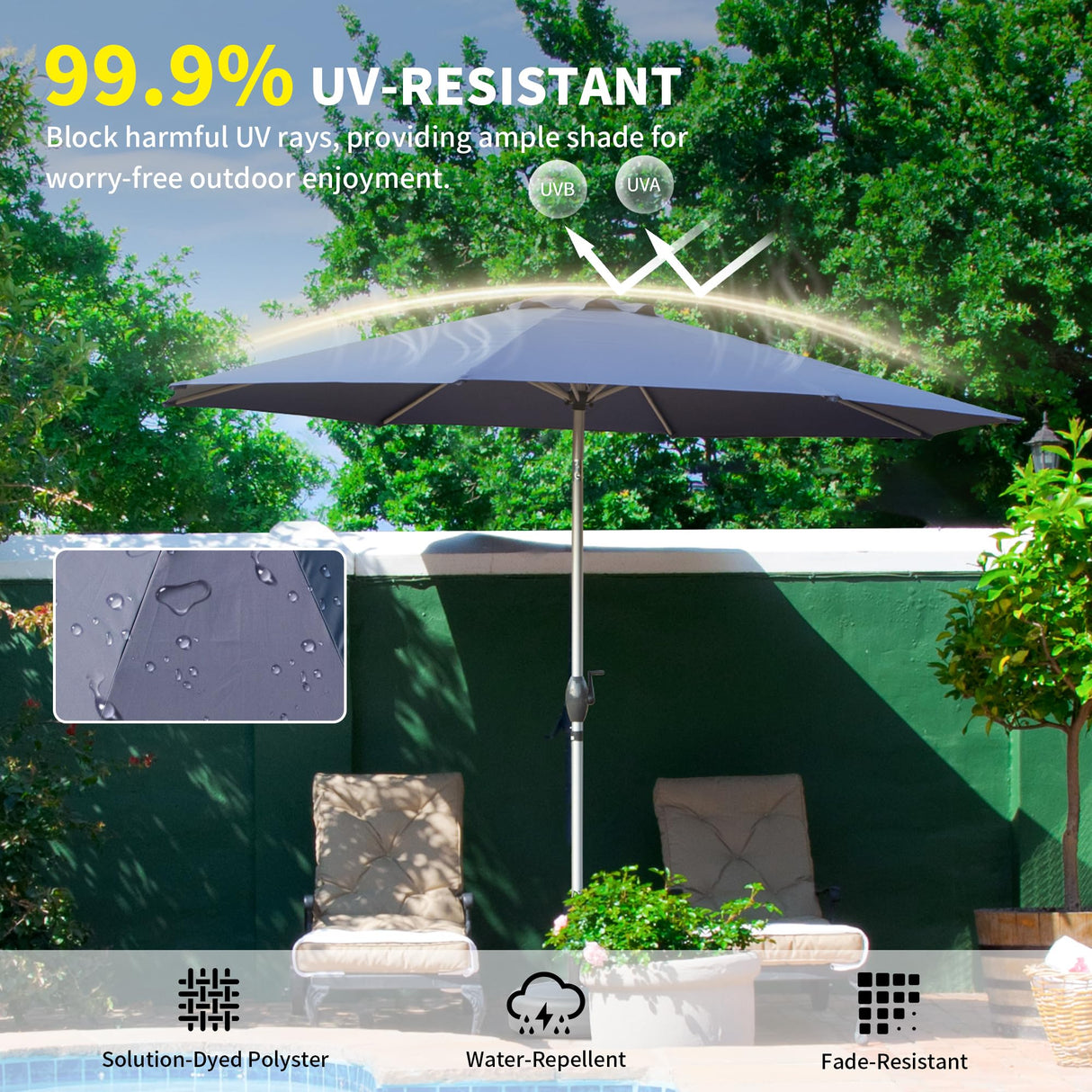 10FT Patio Umbrella - Navy Blue