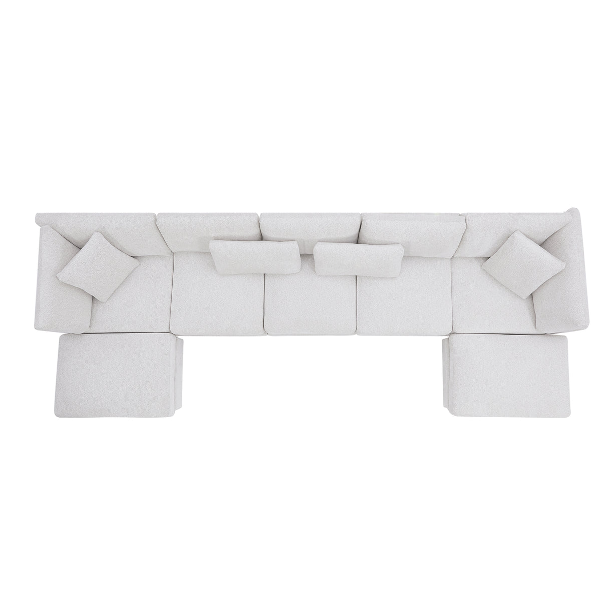 7-Piece Reversible Modular Corner Sectional Sofa - Beige