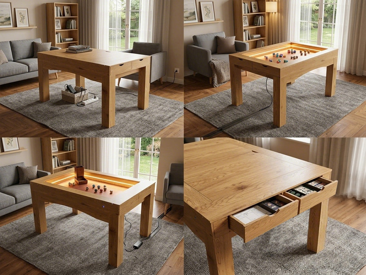 Gaming Table with Removable Top for 4–6 Players