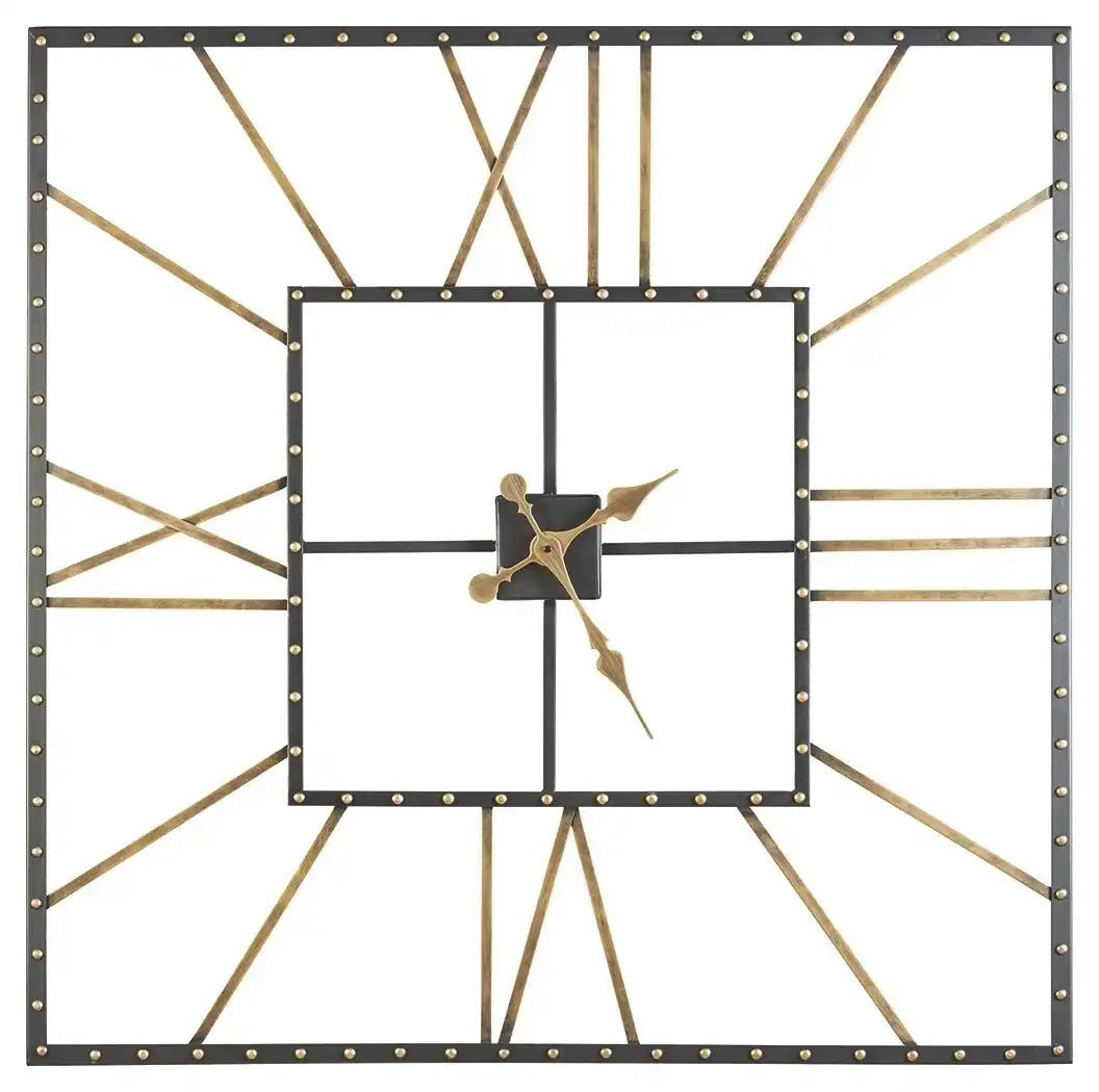 Thames - Wall Clock - Black / Gold Finish - Best Buy Furniture
