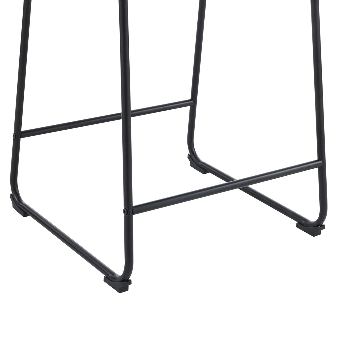 Vintage Style Armless Industrial Counter Stool With Metal Legs And Footrest For Kitchen Island, Cafe, Pub, Bar Counter (Set of 2) - Cream / Black