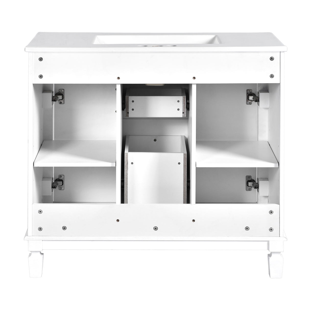 Bathroom Vanity With Top Sink, Basin On Cabinet With 2 Soft Closing Doors And 2 Drawers