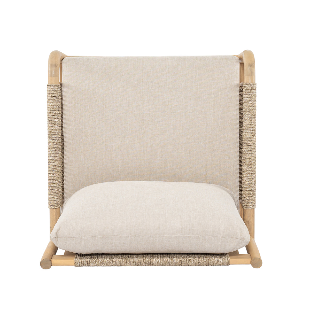 Casper Outdoor Club Chair Acacia Wood and Woven Rope