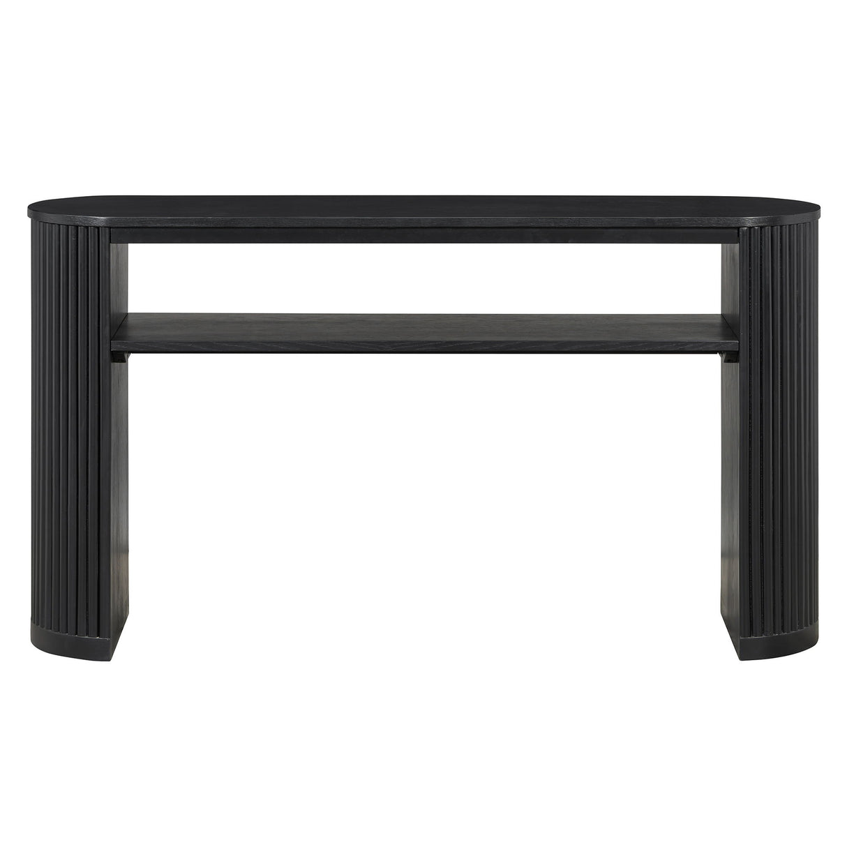 Console Table With Fluted Legs, Open Shelf