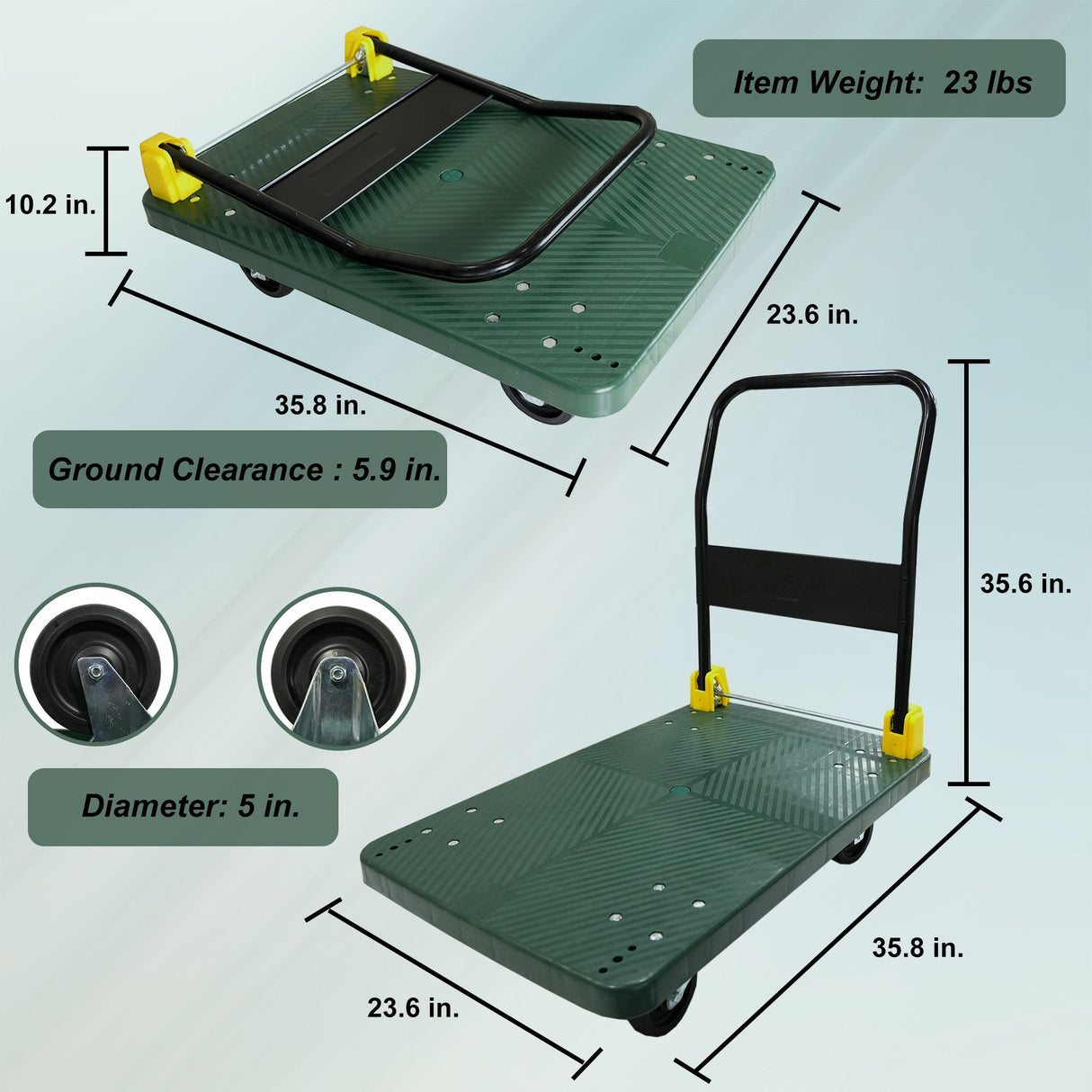 Foldable Platform Push Hand Truck Cart
