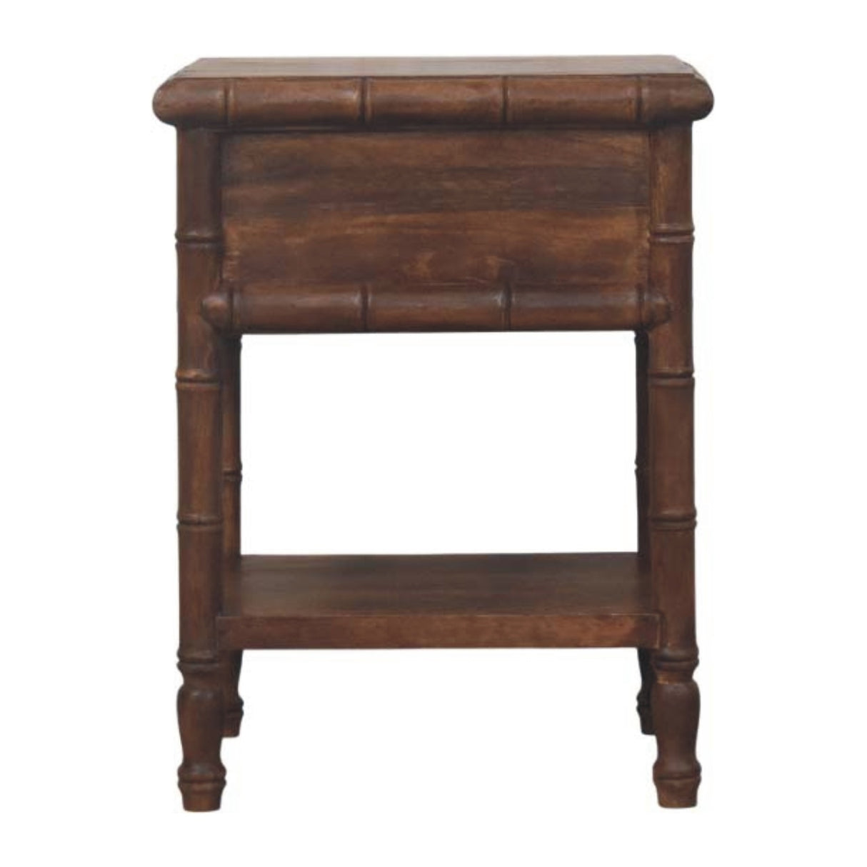 Solid Wood Bamboo Carved Bedside Table