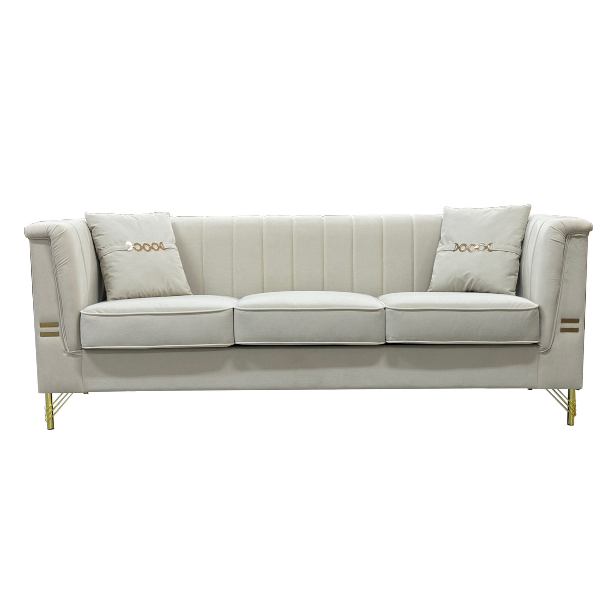 Modern Velvet Upholstered Sofa Set of 2