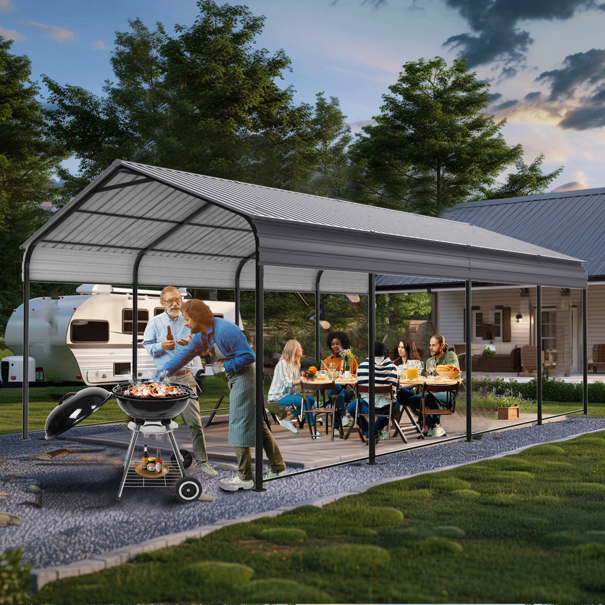 Heavy Duty Metal Carport 12 × 20 FT