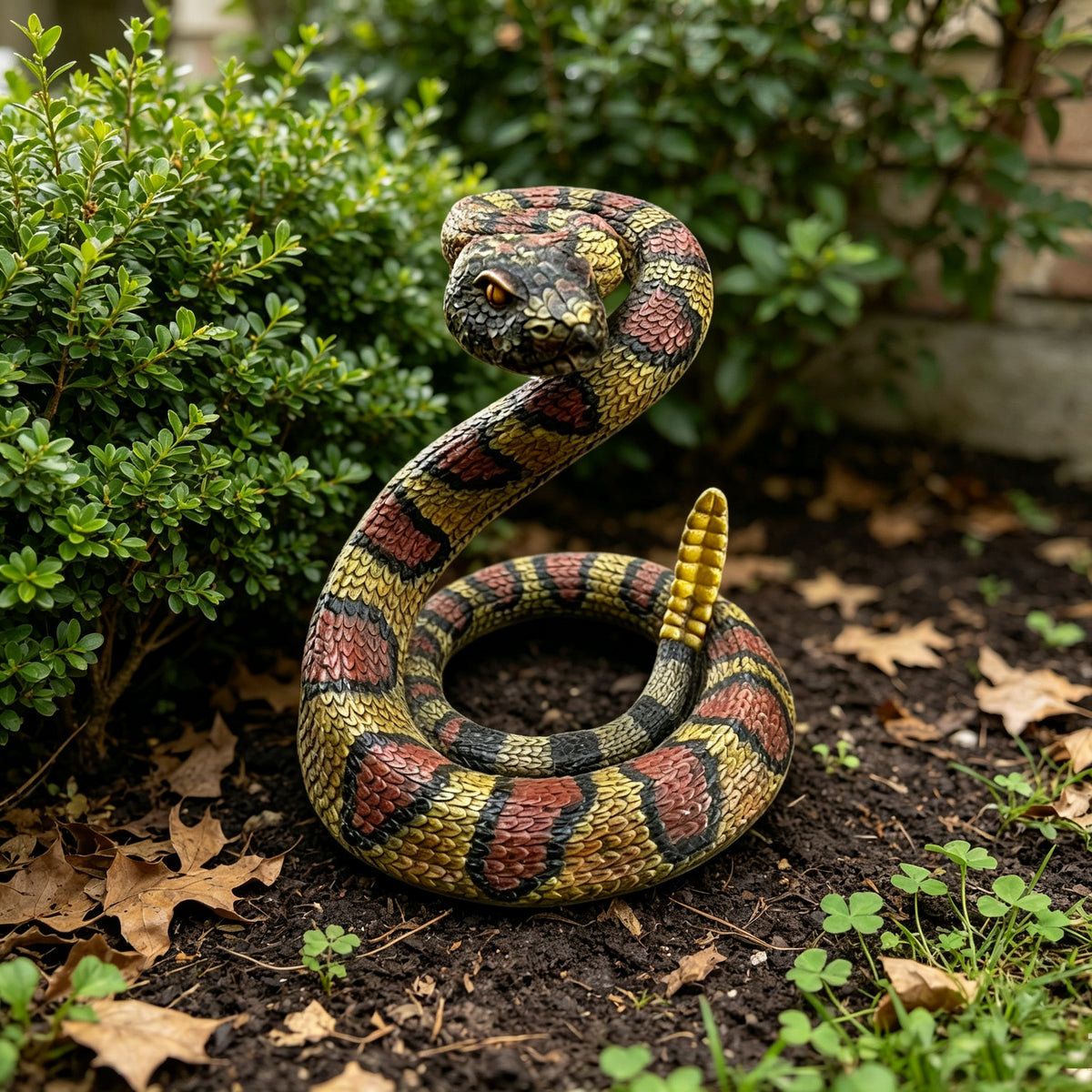 10'' Western Diamondback Rattlesnake Statue