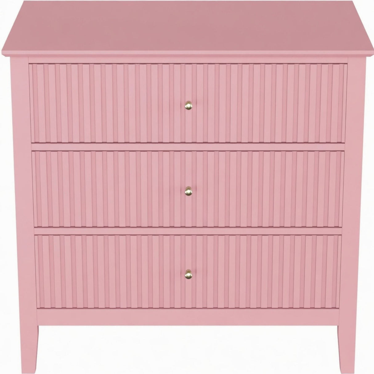 Fluted 3 Drawer Nightstand With Soft Close Slides