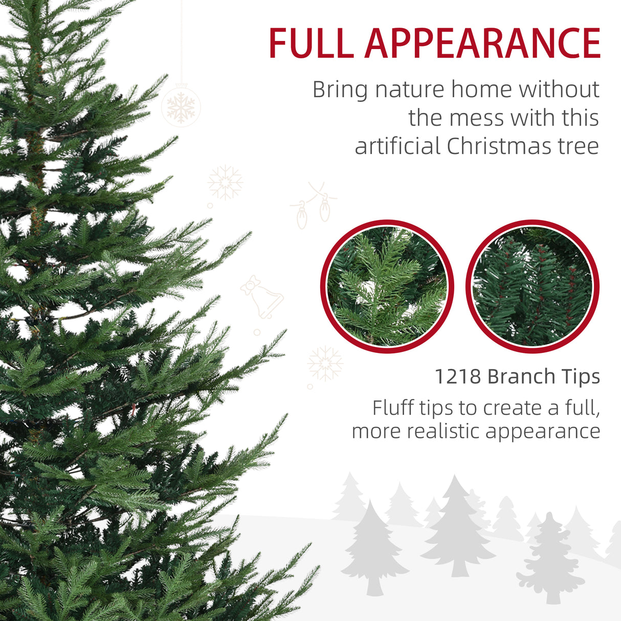 HOMCOM 7.5 Foot Artificial Christmas Tree