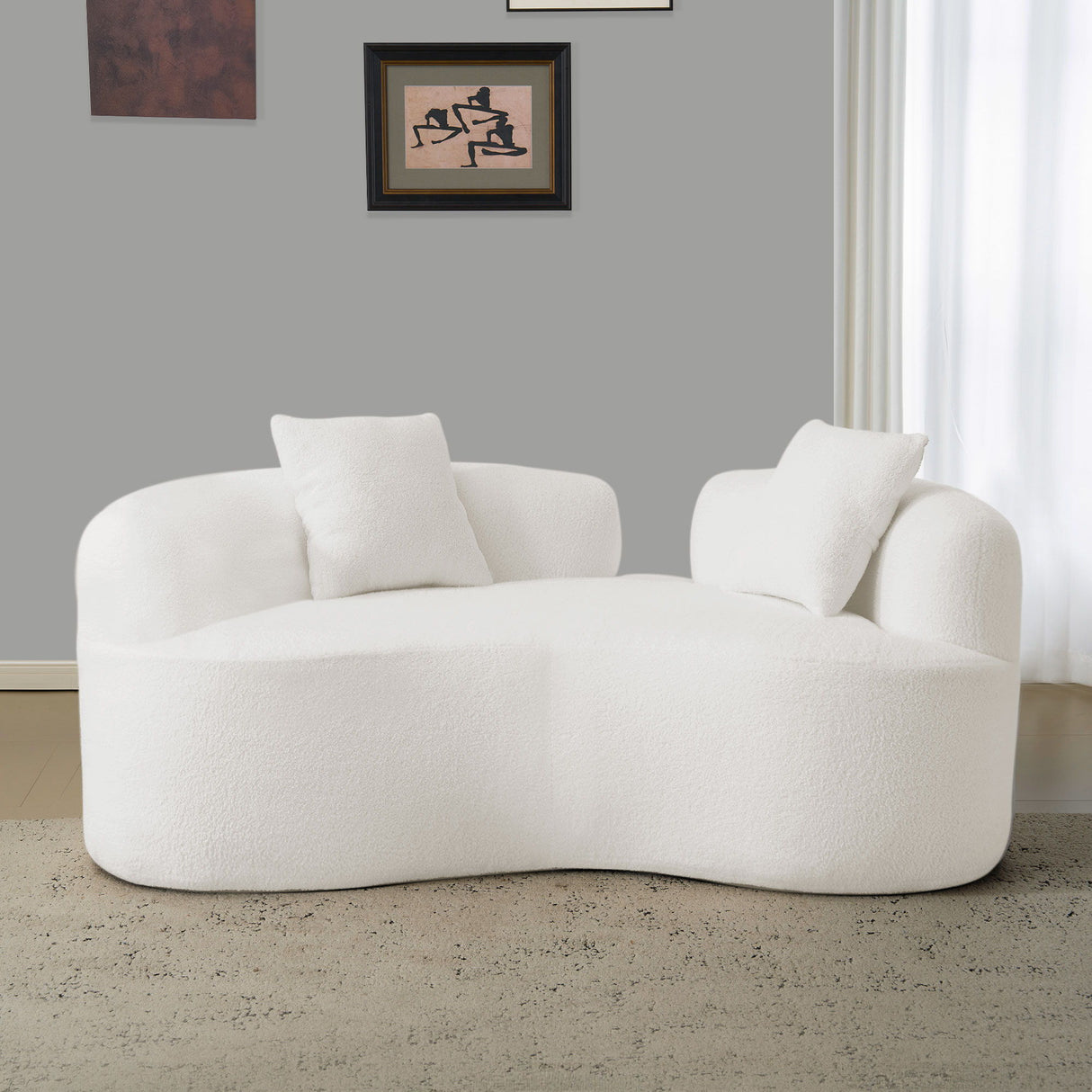 Modern Curved Loveseat