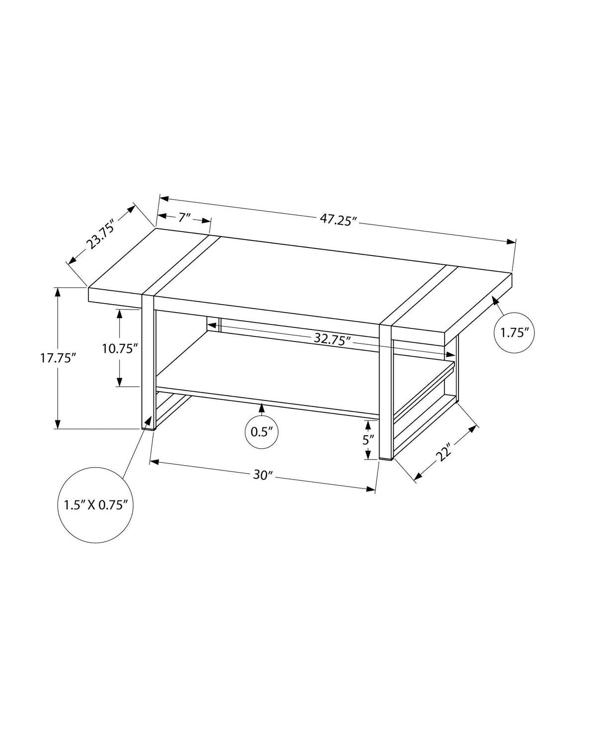 Coffee Table, Accent, Cocktail, Rectangular, Living Room, Contemporary, Modern - Best Buy Furniture