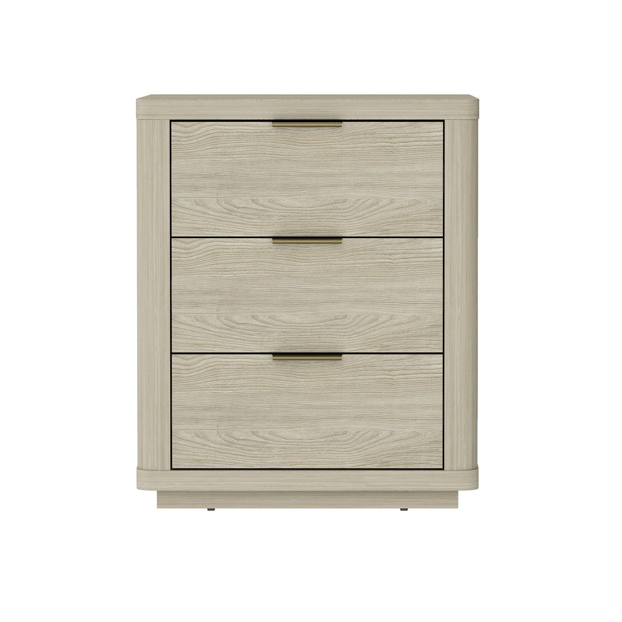 Evelyn - Nightstand With 3 Drawers, Smooth Rounded Edges