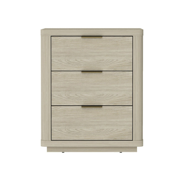 Evelyn - Nightstand With 3 Drawers, Smooth Rounded Edges
