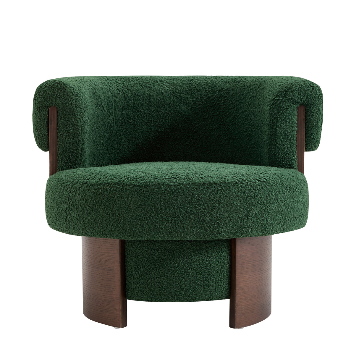 Modern 32" Wide Curved Sculptural Swivel Barrel Chair