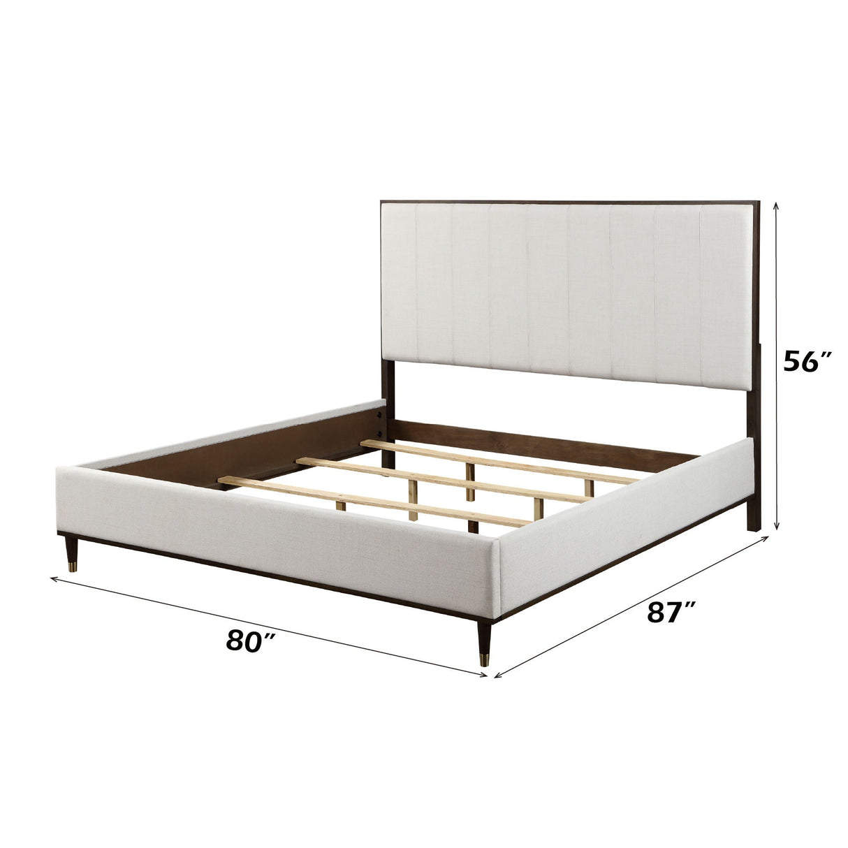 Carena - 5 Piece Bedroom Set (Eastern King Dresser Chest Mirror Nightstand) - Brown / Light Gray / White - Best Buy Furniture