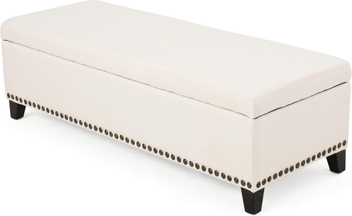 Tufted Storage Ottoman with Nailhead Trim