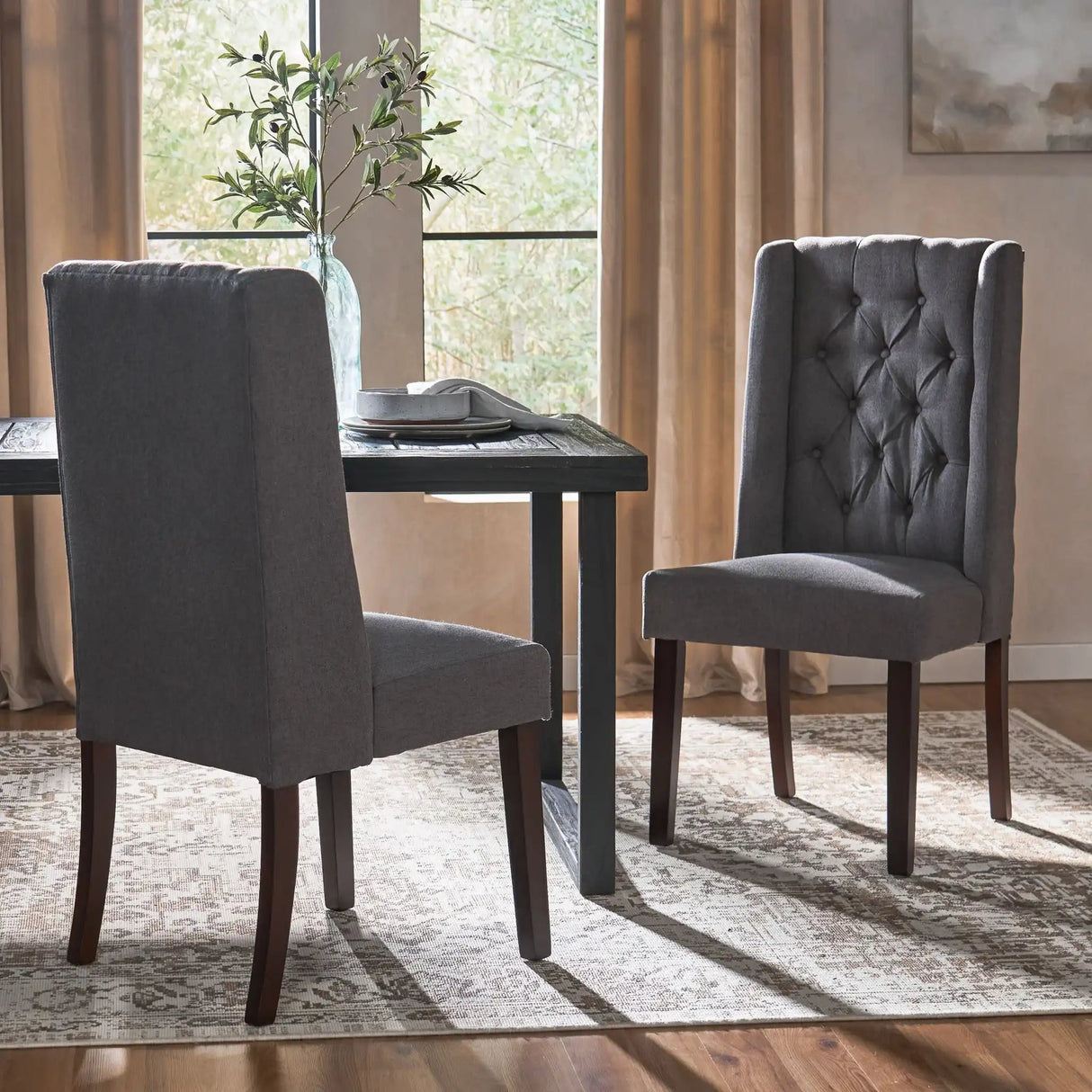 Sophisticated Tufted Dining Chair With High Back Design - Best Buy Furniture