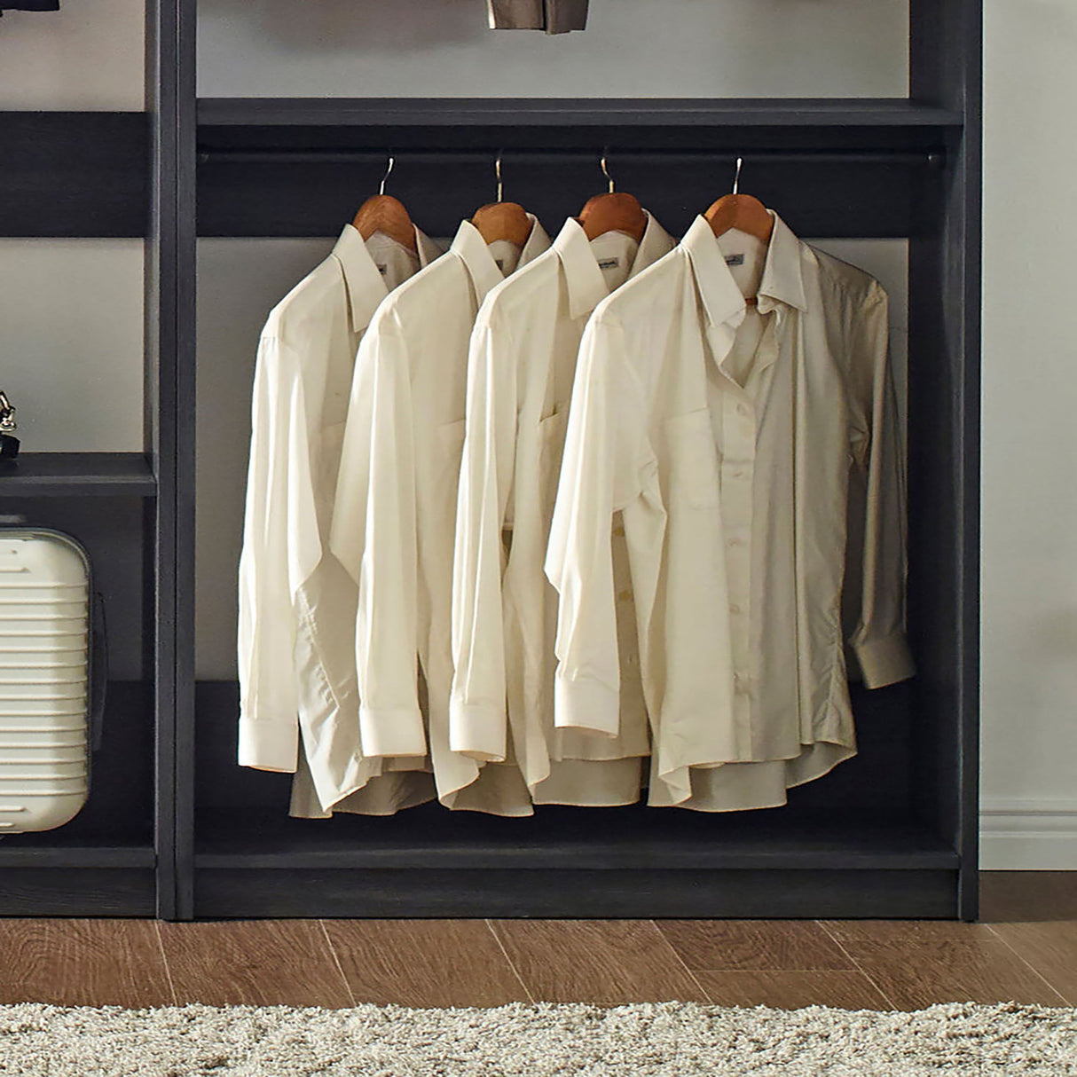 Monica - Walk-In Closet System With Spacious Storage - Gray