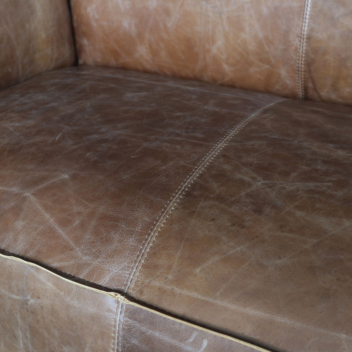 Brancaster - Grain Leather Sofa - Brown - Best Buy Furniture