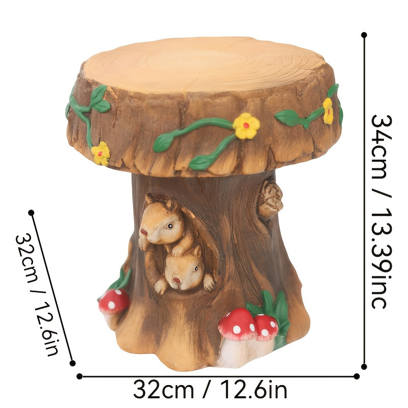 12.6" Resin Squirrel Garden Chair