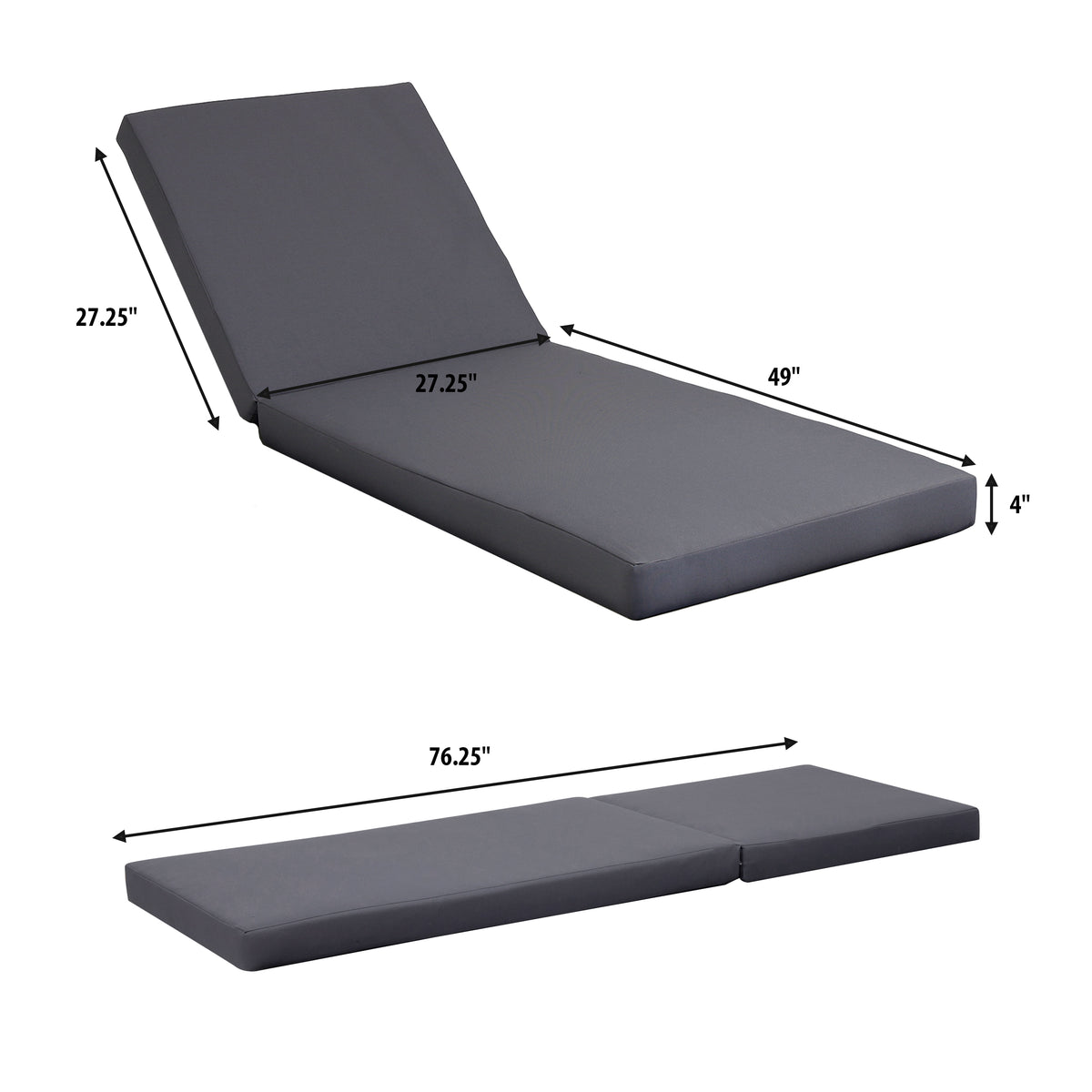 Lounge Chaise Set - Acacia Wood with Water-Resistant Cushions