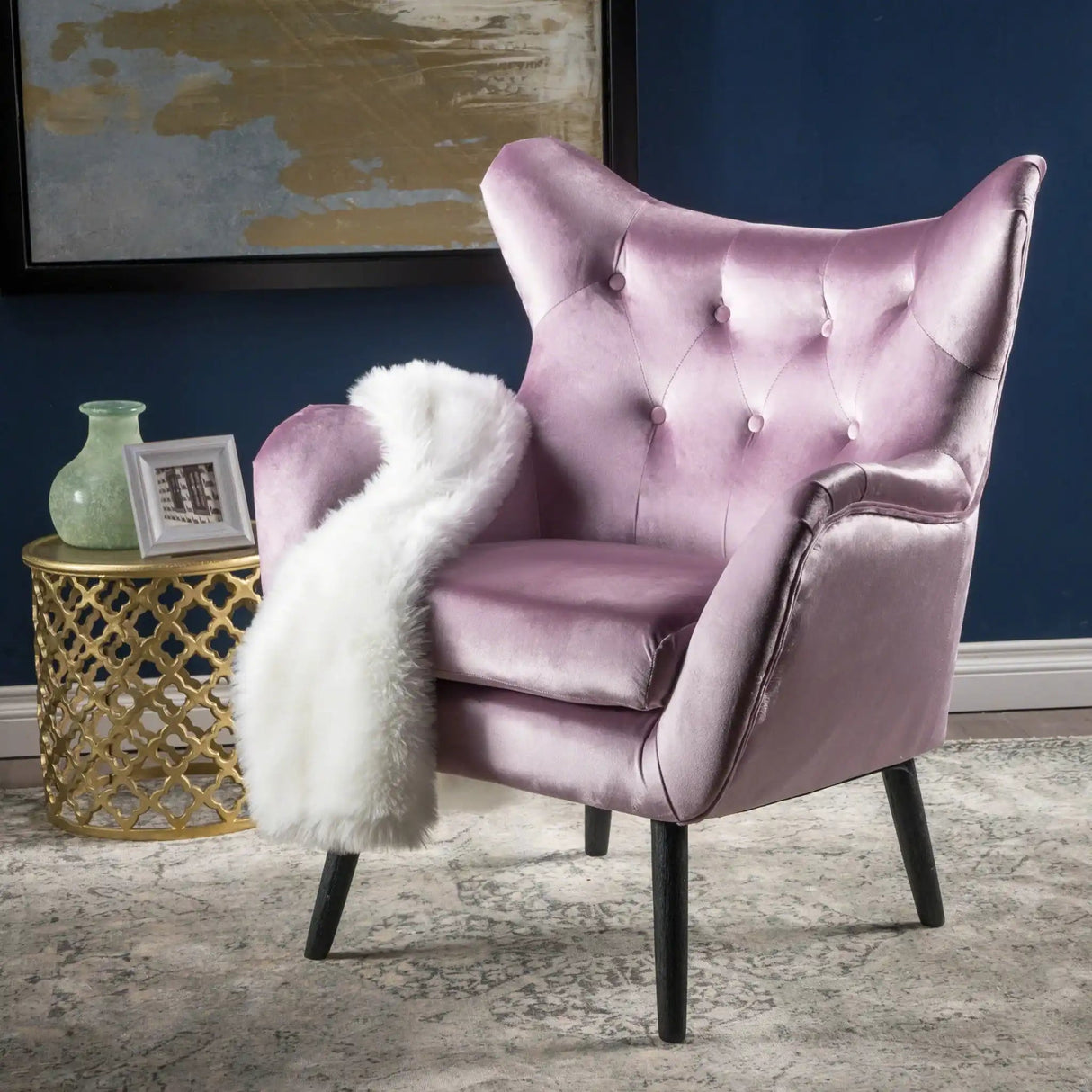 Alyssa - Mid Century Upholstered Arm Chair With Wingback Design - Best Buy Furniture