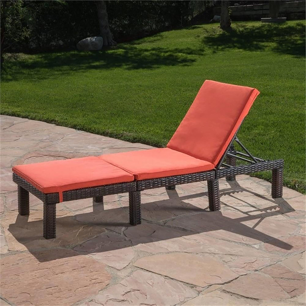 Waterproof Fabric Lounge Cushion With Rectangular Shape - Orange - Best Buy Furniture