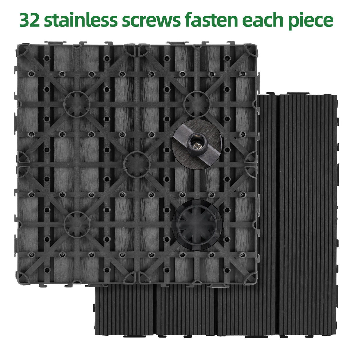 Tiles 9PCS Waterproof Outdoor and Indoor Flooring for Patio, Balcony, Porch, Backyard, Bedroom