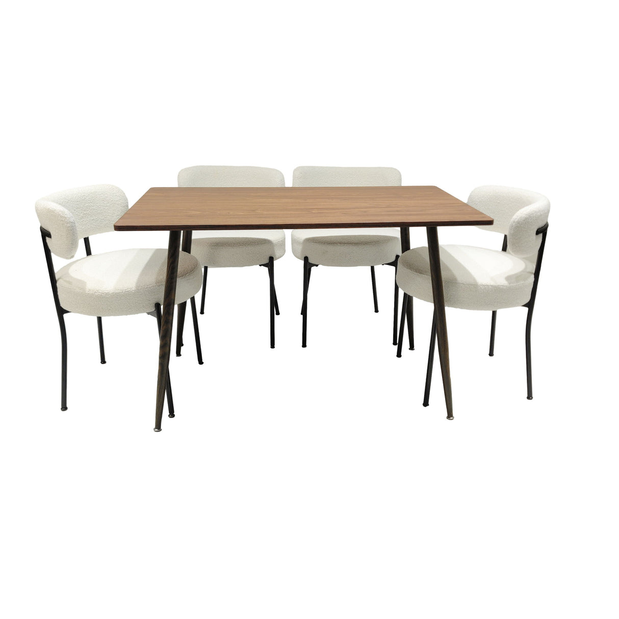 Mid-Century Modern Dining Chair With Curved Backrest