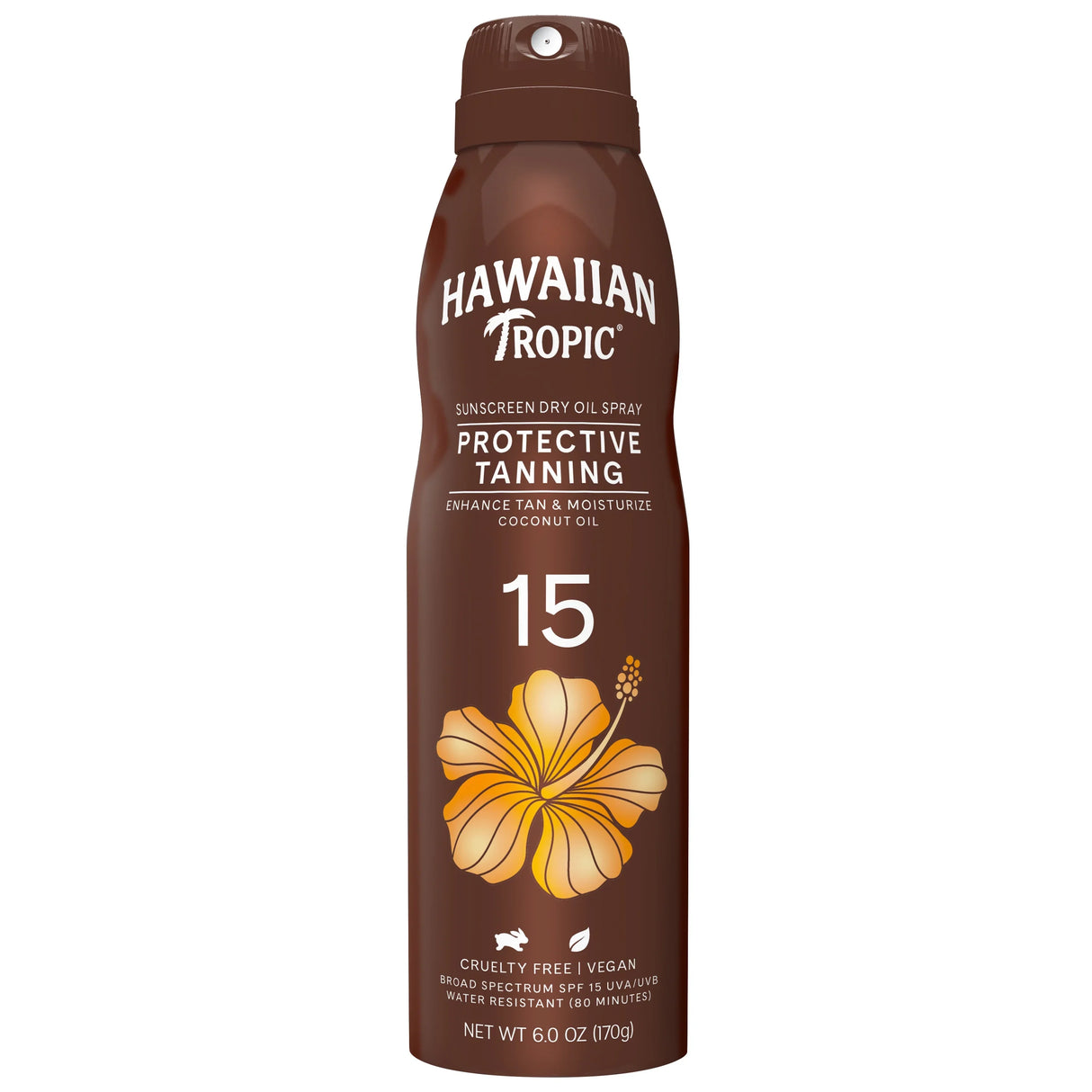 Hawaiian Tropic Dry Oil Sunscreen Spray SPF 15 6oz - imperfect Container