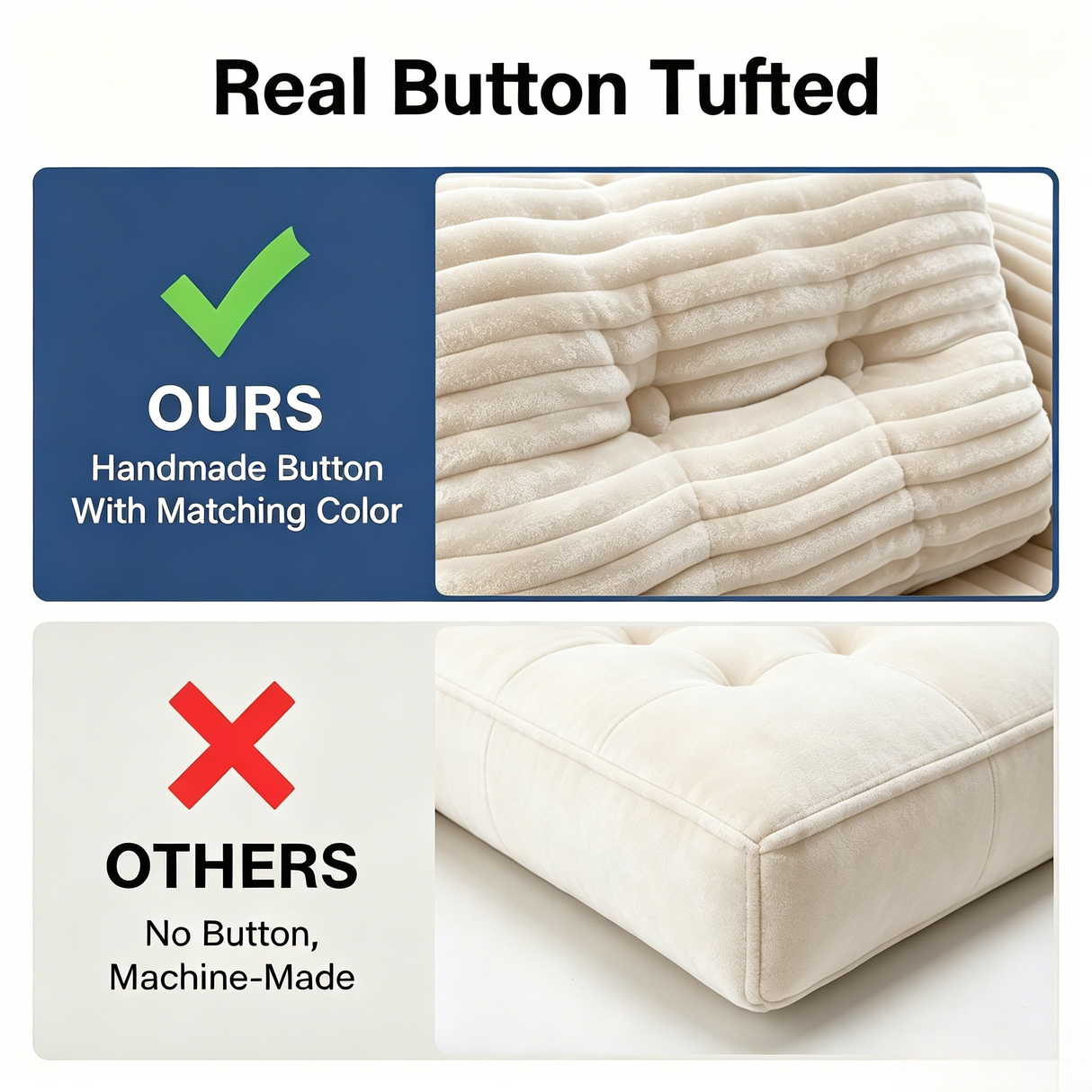 Boneless Foldable Floor Sofa Bed with Armrest & Pillows