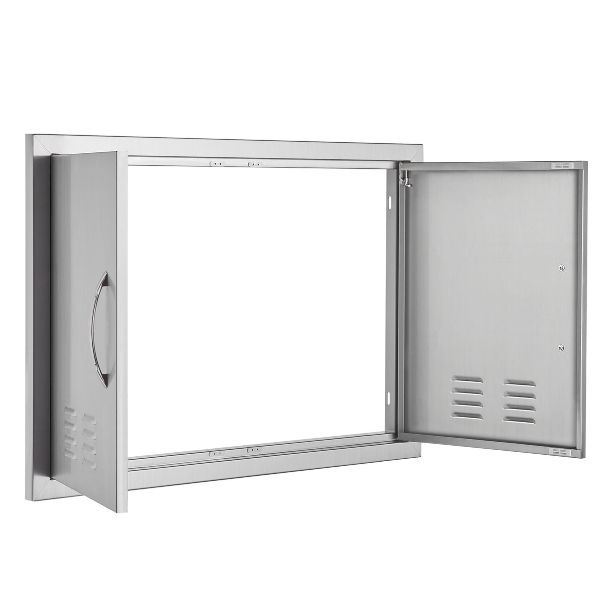 BBQ Access Door, 30W x 21H Inch Double Stainless Steel Outdoor Kitchen Door