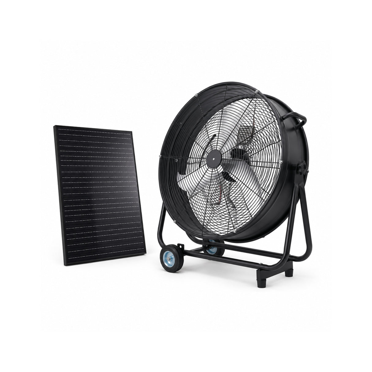 30" Wheeled Solar Fan with 140W Adjustable Monocrystalline Solar Panel