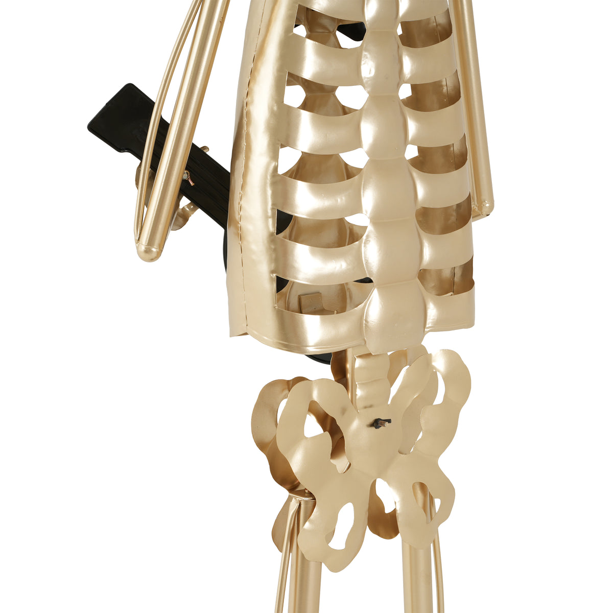64.6 Inch Metal Skeleton Musician Statue