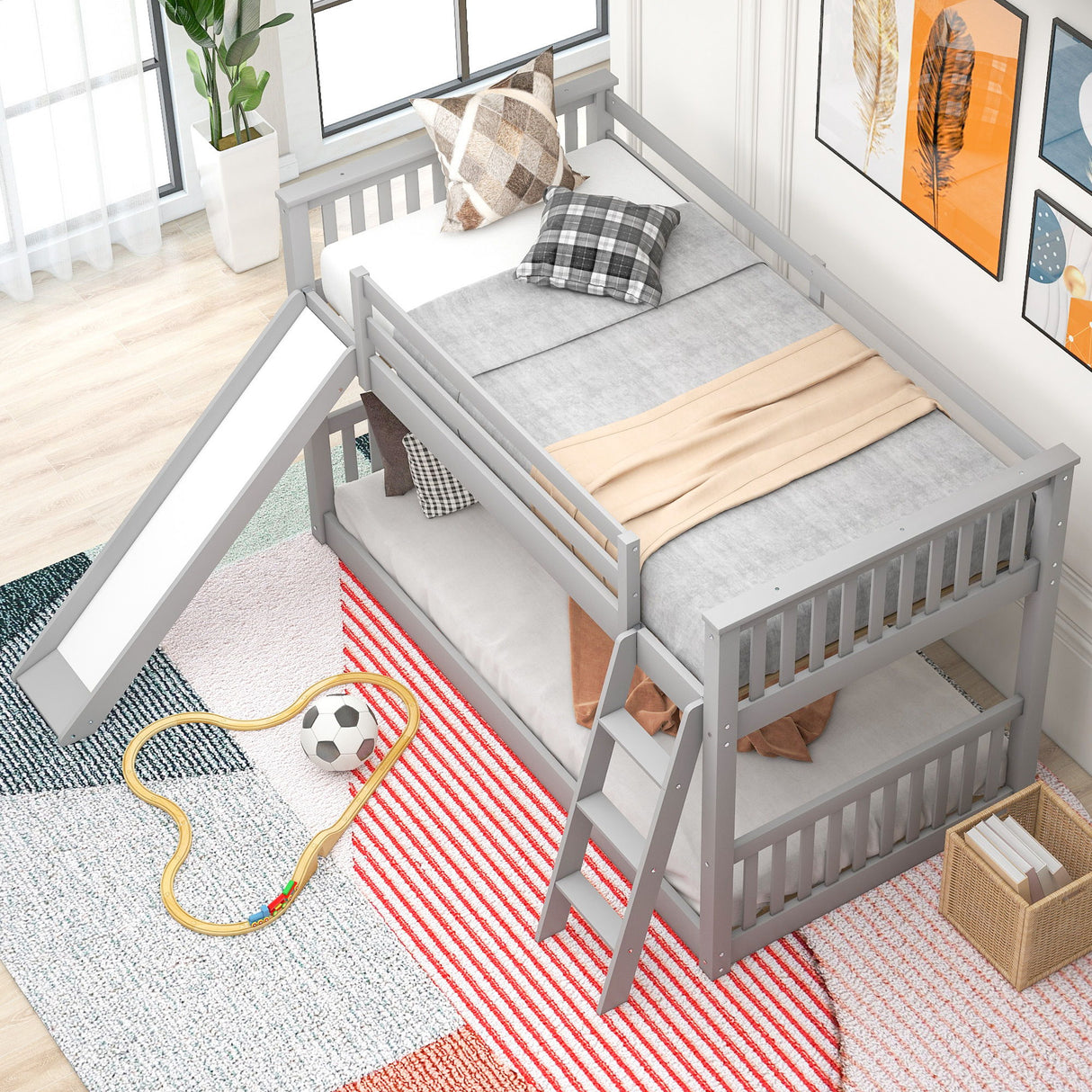 Bunk Bed & Convertible Slide And Ladder