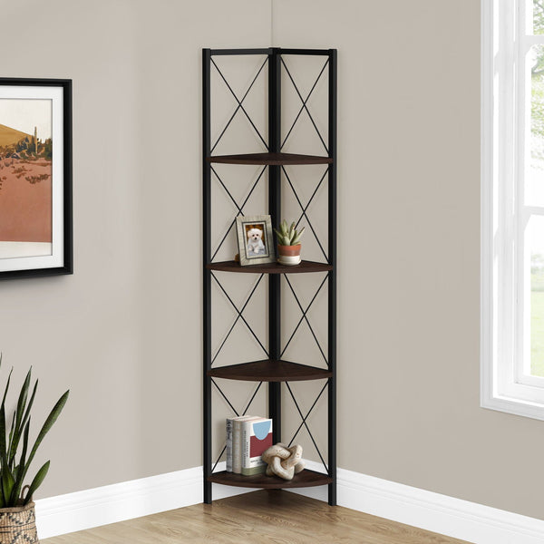 Bookshelf, Bookcase, Etagere, Corner, 4 Tier, Office, Marble Look Contemporary & Modern - Best Buy Furniture