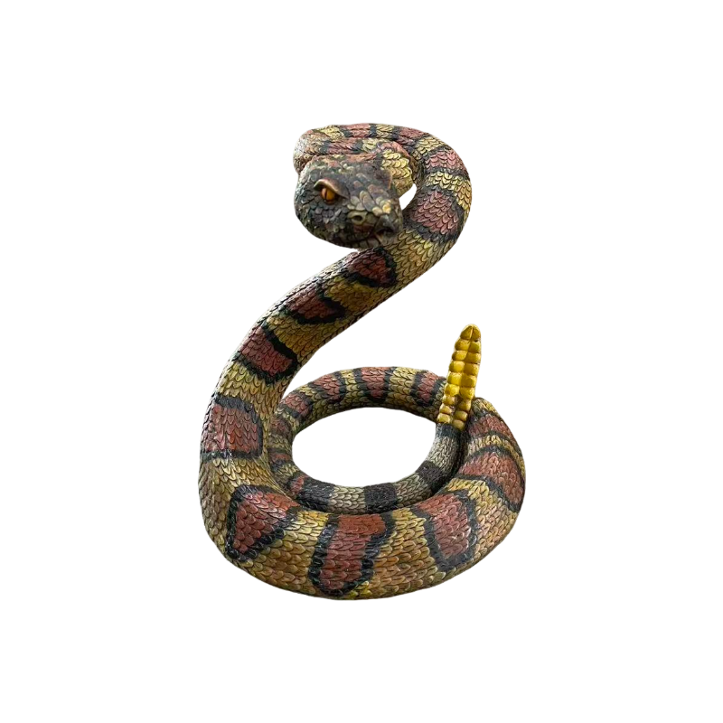10'' Western Diamondback Rattlesnake Statue