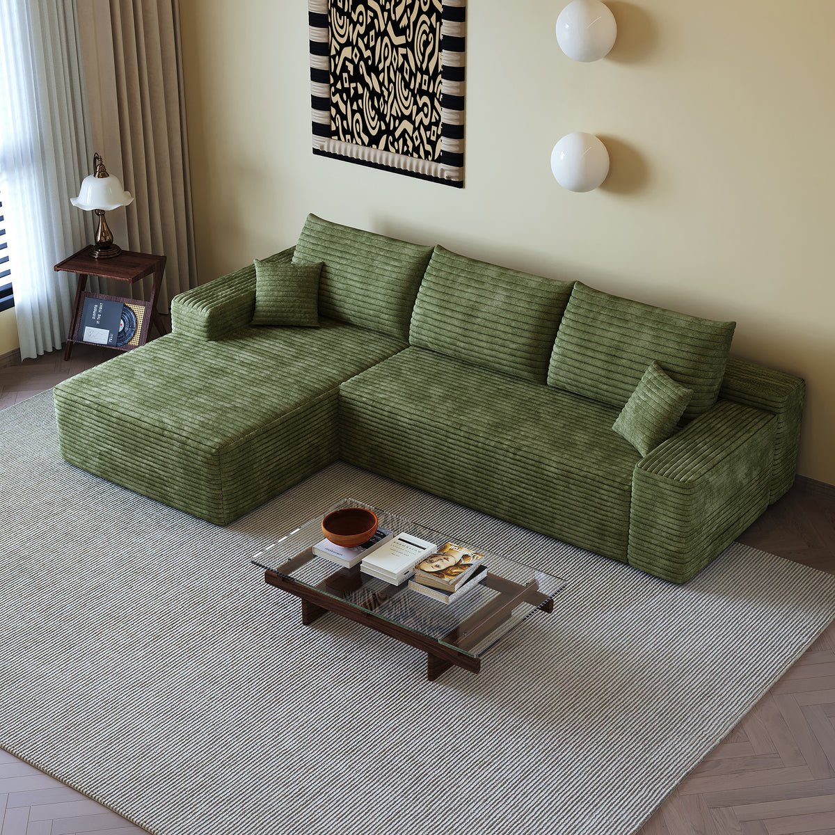 107" Cloud Sectional Couch with L-Shape Chaise