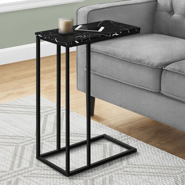 Accent Table, C - Shaped, Marble Look Modern Design - Black - Best Buy Furniture