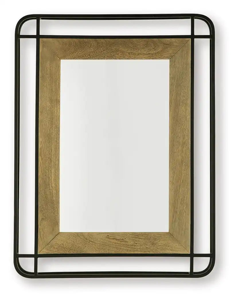 Beelman - Accent Mirror - Black / Brown - Best Buy Furniture