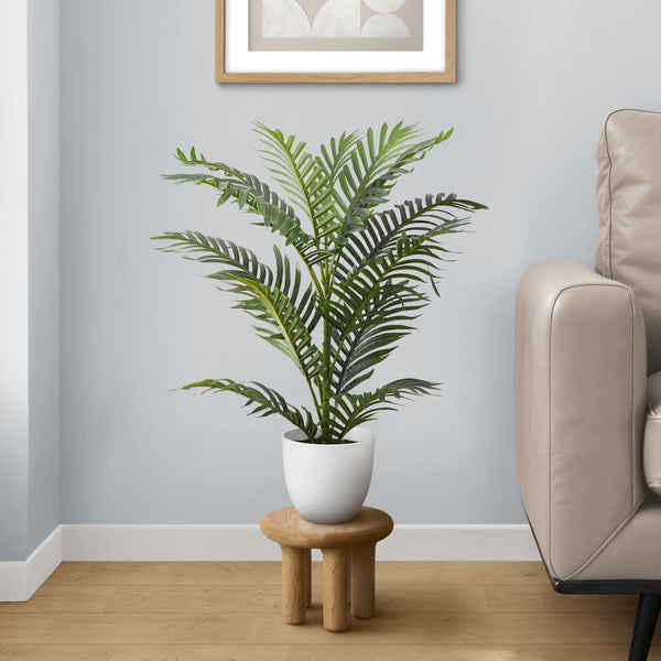 28" Tall, Artificial Plant, Palm Tree, Indoor, Faux, Fake, Floor, Greenery, Potted, Real Touch, Decorative - Green / White - Best Buy Furniture
