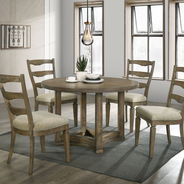 Parfield - 5 Pieces Round Dining Room Set - Light Brown / Oak - Best Buy Furniture
