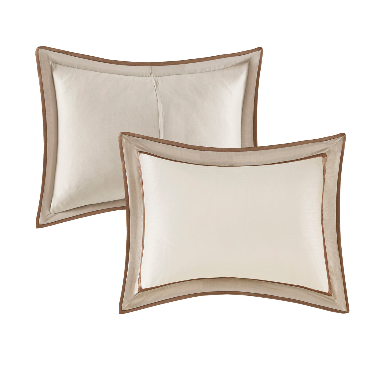 7 Piece Comforter Set Taupe/Brown Queen